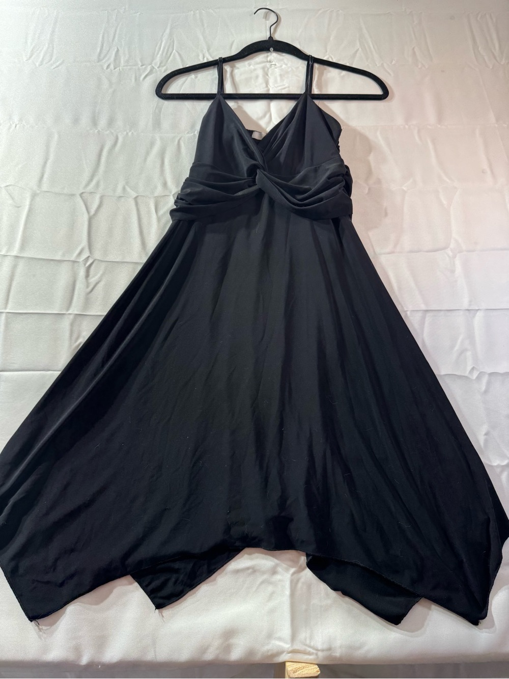 Charlotte Russe Medium Black Asymmetrical Twist-Front Spaghetti Strap Dress